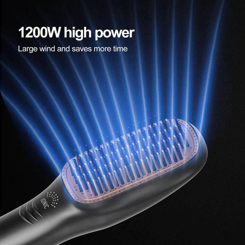 Amazon hot selling 3 in 1 Professional hair brush dryer  1200W Hot air brush straightener