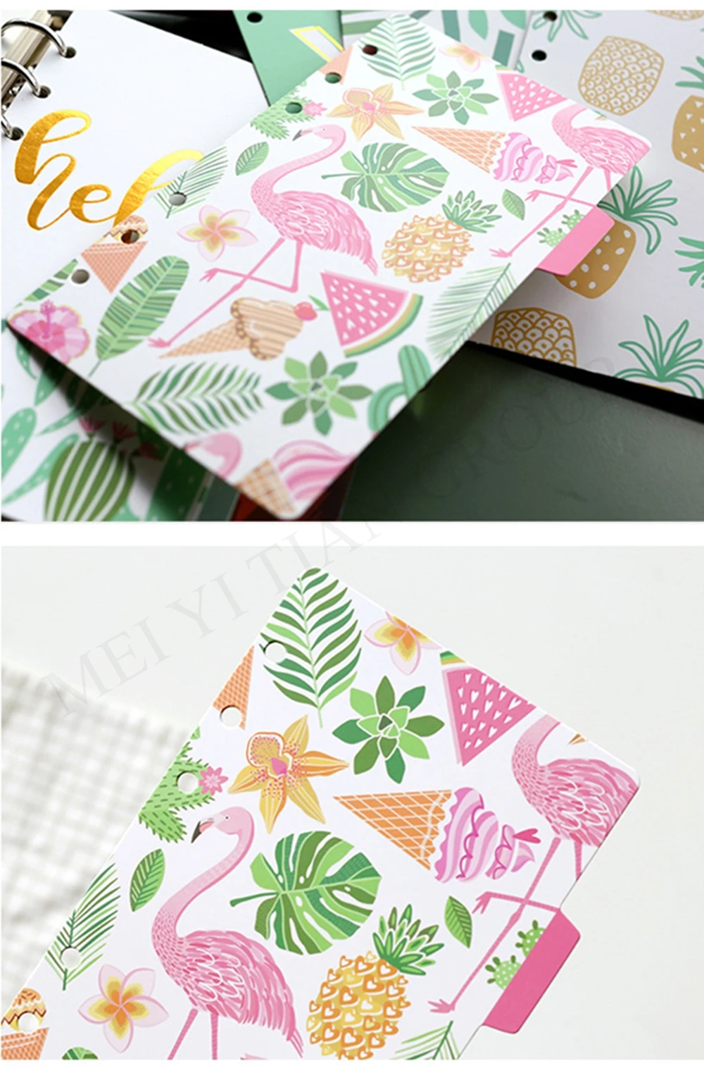 A6 A5 Index Dividers 5-Tabs Loose Leaf Paper Binder Notebook Journal Planner Binders with Inserts Page Folder Shape Design