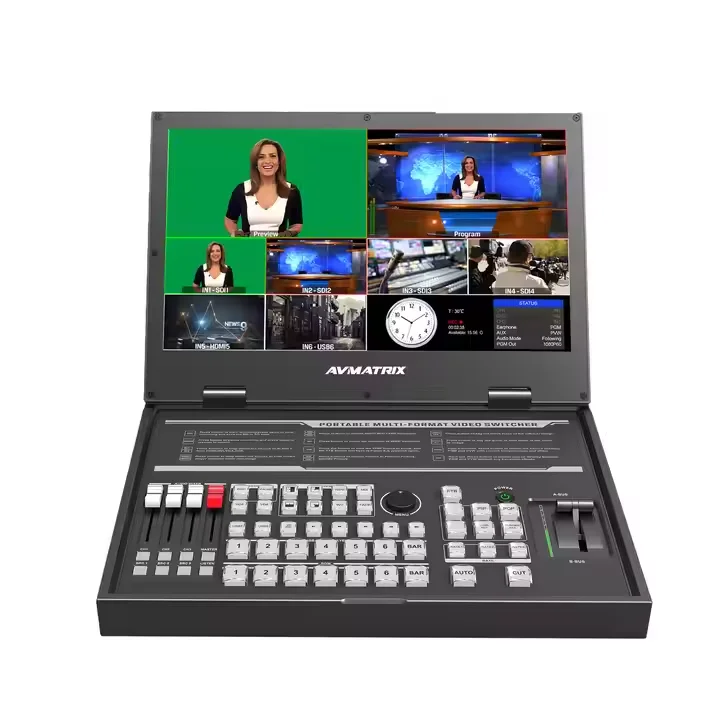 USD1585 Бесплатная доставка 8 кг PVS0615U портативный 6-канальный SDI/HDMI многоформатный потоковый коммутатор с 15 6 дюймовым экраном прямая трансляция