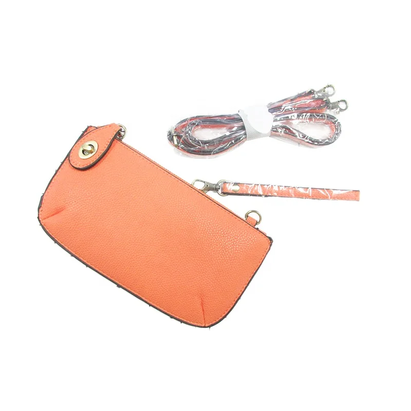 Wholesale Wallet Wrist Strap Zipper Faux Leather Custom Wrist Strap Wallet Clutch Bag