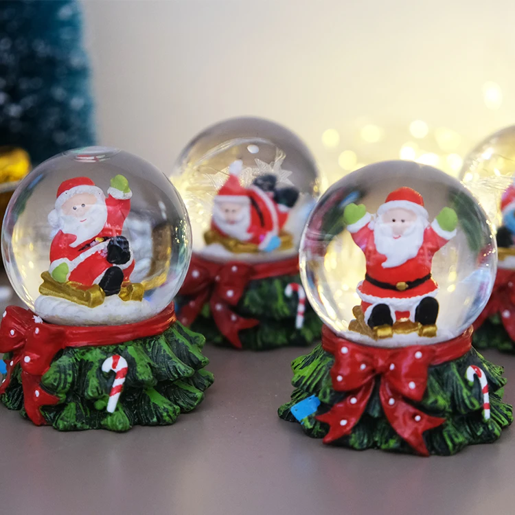 Santa Crystal Ball Children snow globe Christmas Resin Ornament Winter Ornament Suppliers