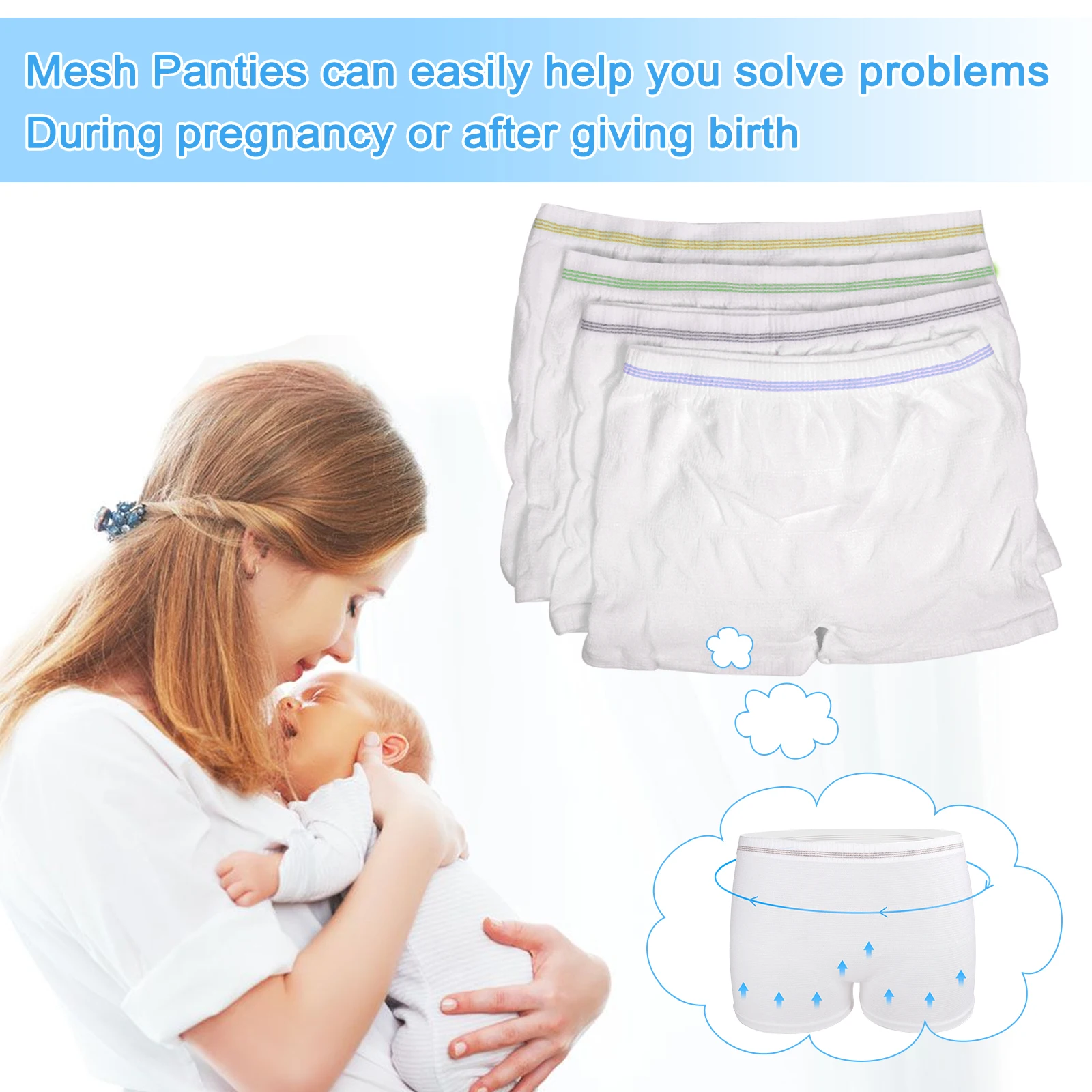 Disposable Breathable Panties Mesh Postpartum Underwear Maternity Menstrual Period Lingerie for Women