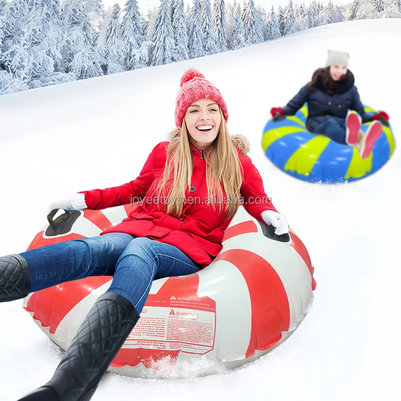 wholesale and custom logo mountaineering sports winter inflatable tube for snow PVC inflatable snow tube sleds snow tubes