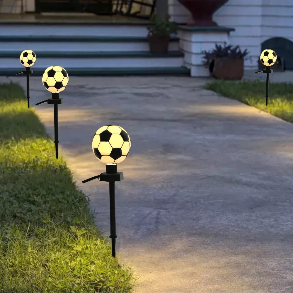 New Arrivals LED Ground Plug Solar Football Light Waterproof Soccer Lawn Lights with Stake Sports Elements Underground Lamps