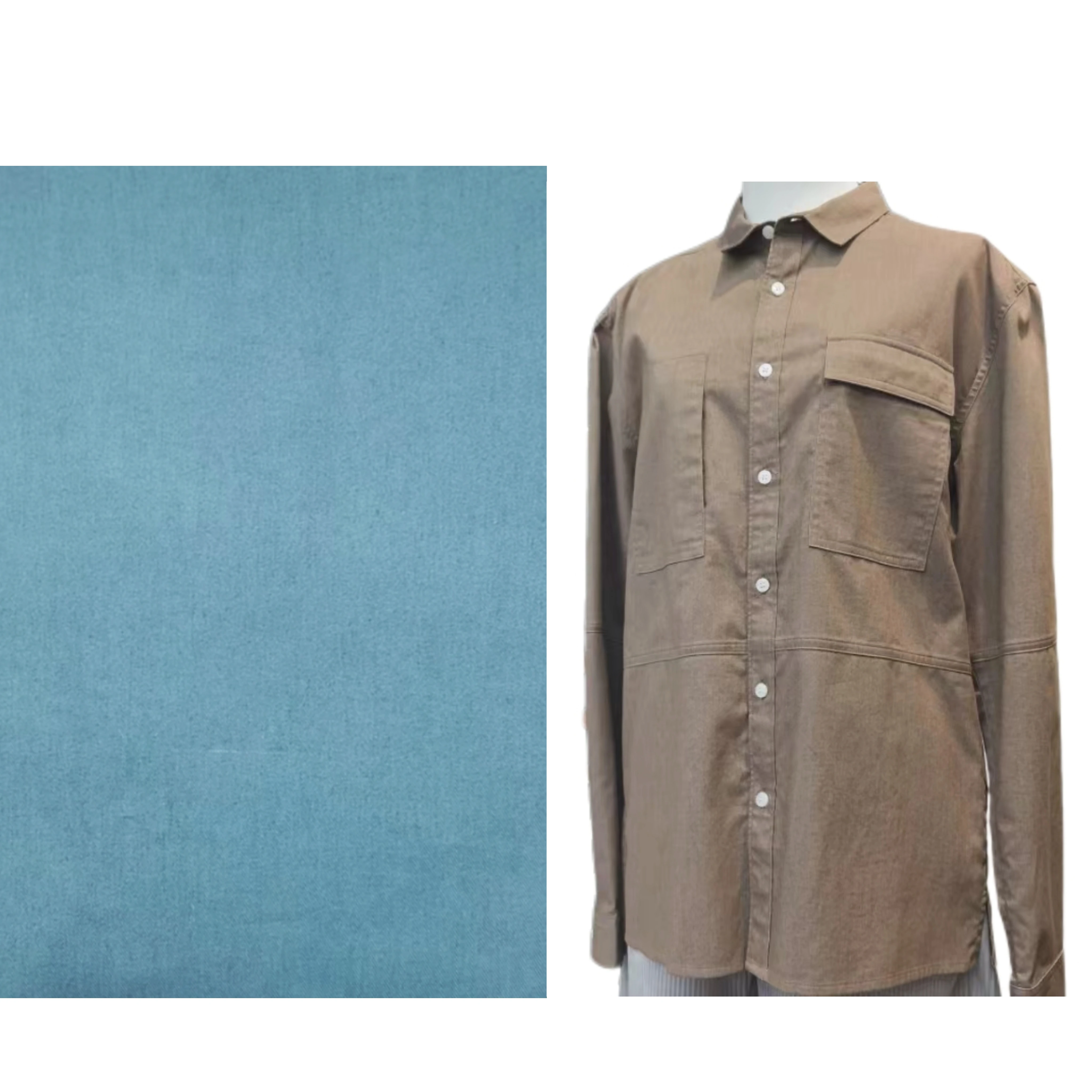 wholesale good color fastness 65% Cotton 33% polyester/cotton fabric denim style for spring autumn long sleeve shirt clothing