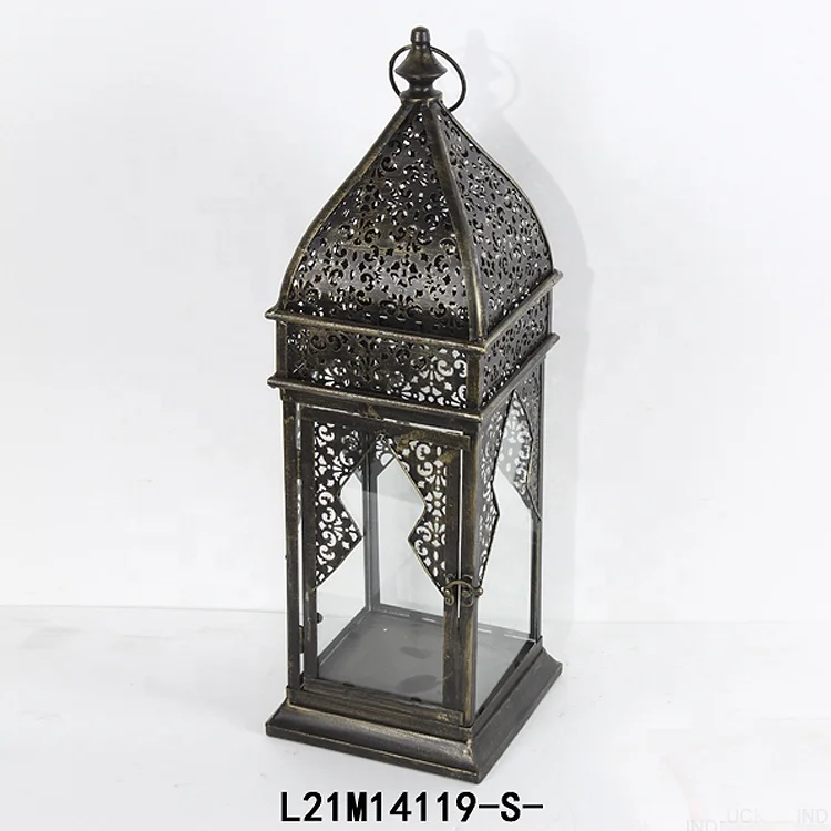 
Luckywind Vintage Style French Distressed Metal Lantern Candle Holders 