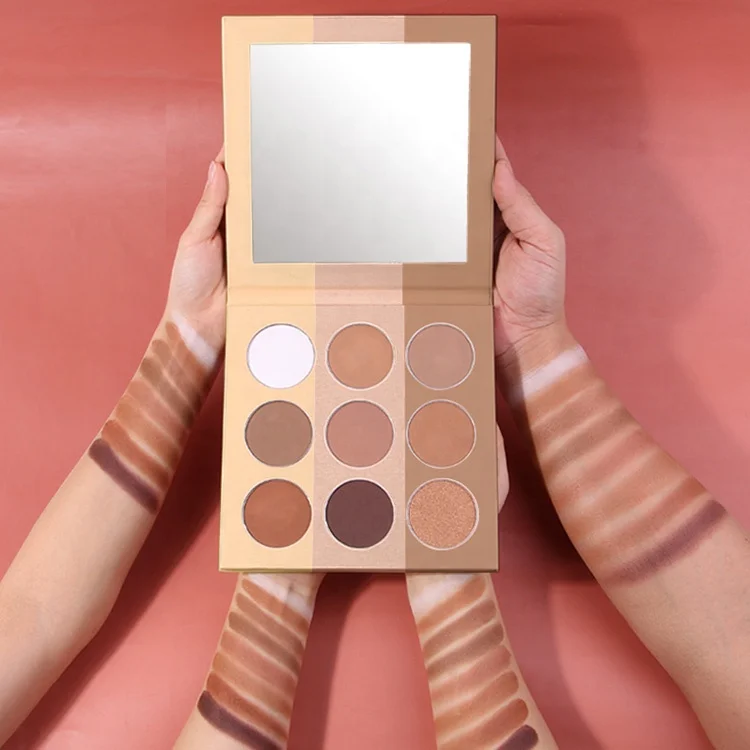 Высокий пигмент 45 мм 6 цветов стойкая фирменная марка контурные румяна хайлайтер палитра для
