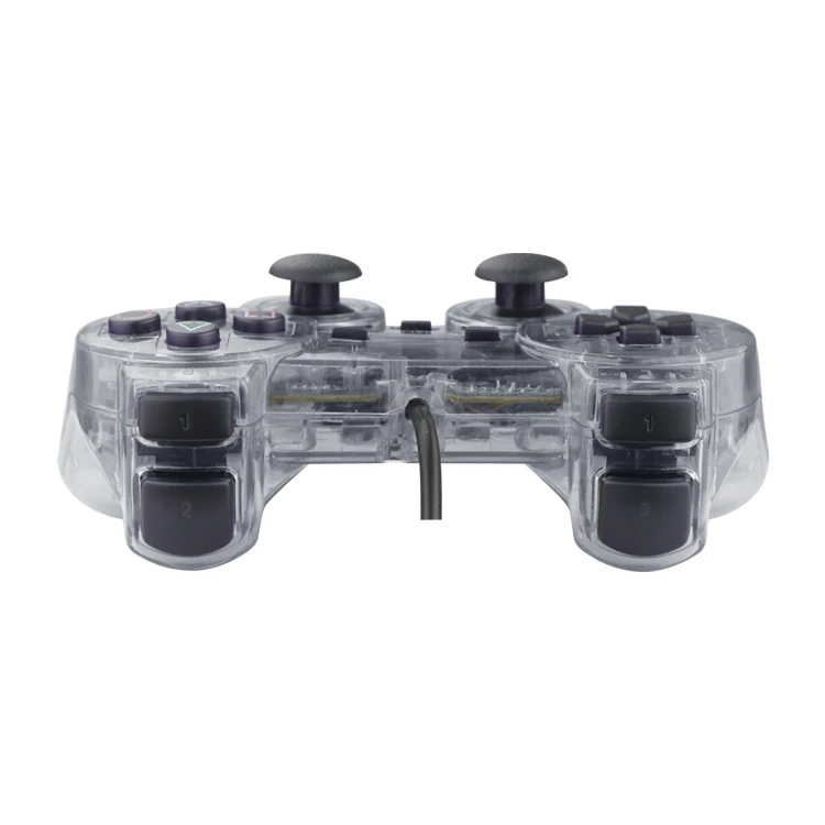 Прозрачный проводной джойстик для Playstation 2 контроллер PS2 Dual Shock Двойной