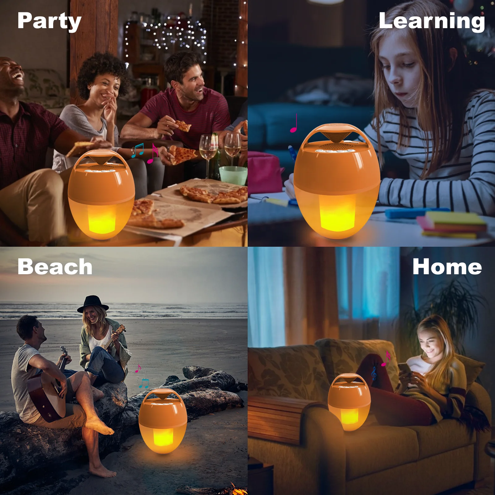 Cootway 2024 New Arrivals IP68 Waterproof Floating Speaker with LED Fire Light Show TWS Function Pool Speaker