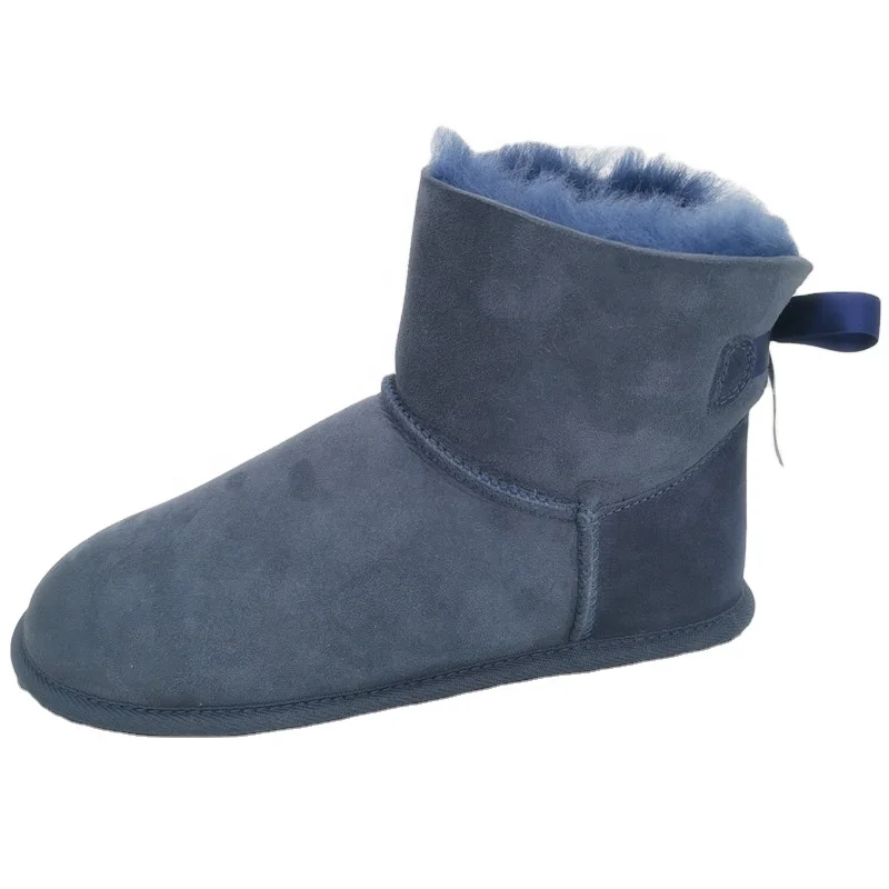 HQB-WS019 New design custom winter boots thermal fashion snow boots genuine double face sheepskin boots for woman