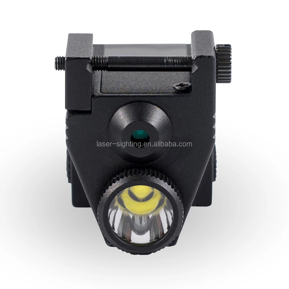 450 Lumen Pistol Flashlight & Green Laser Sight Combo Rechargeable Battery and Charger for Pistol Handguns