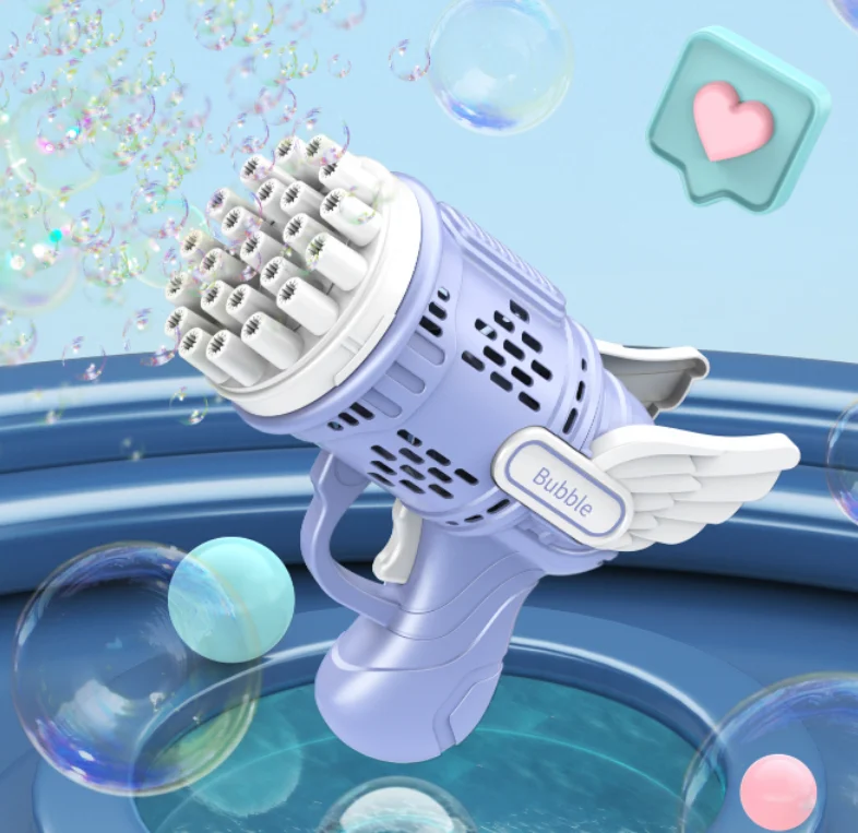 Top Kids Gift Electric Bubble Machine Summer Outdoor & Indoor Kids Automatic Gatling Soap Water Bubble Machine Bubble Gun Toys