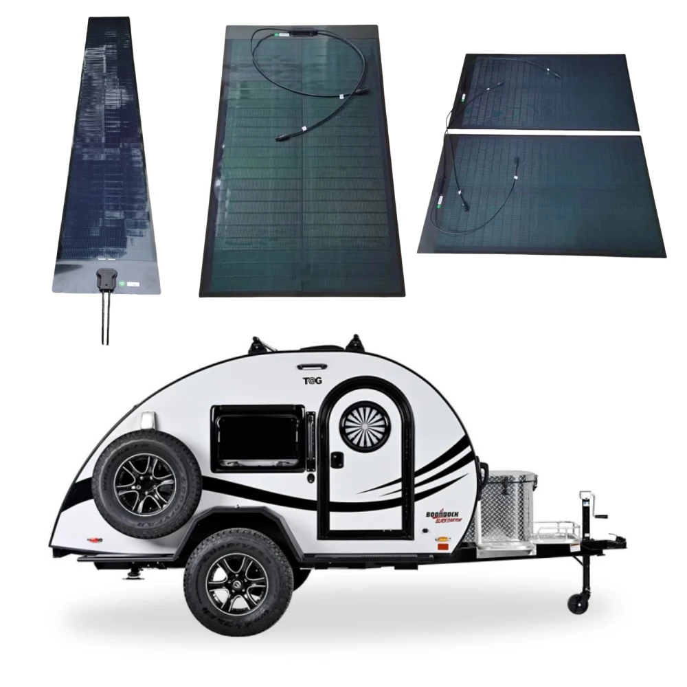 Solar Flexible CIGS Panels Off Grid Battery Camper Trailers Van Adhesive Vehicle Car Solar Trailer Energy System
