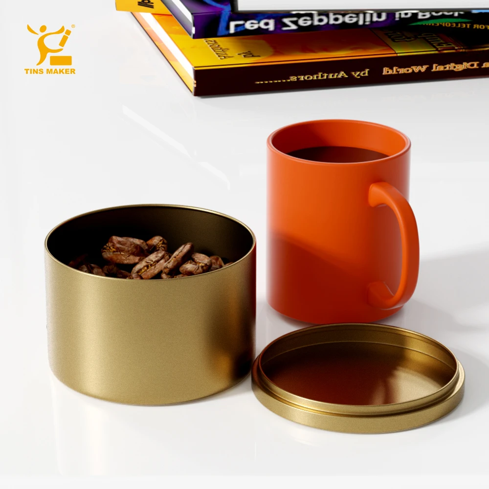 Wholesale Seamless 4Oz 8Oz White Black Gold Empty Soy Wax Home Decorative Metal Tin Can Round Candle Jar Gift Box Set