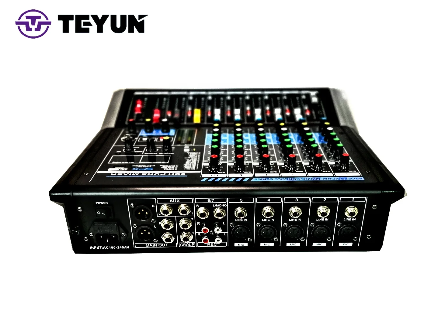 Factory Audio console mixer Teyun Professional 6-channel Digital sound mixing console E6 Mixer stage equipment