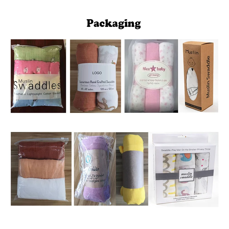 Wholesale Price Newborn Stretchy Cotton Muslin  Swaddle Blanket Organic Baby