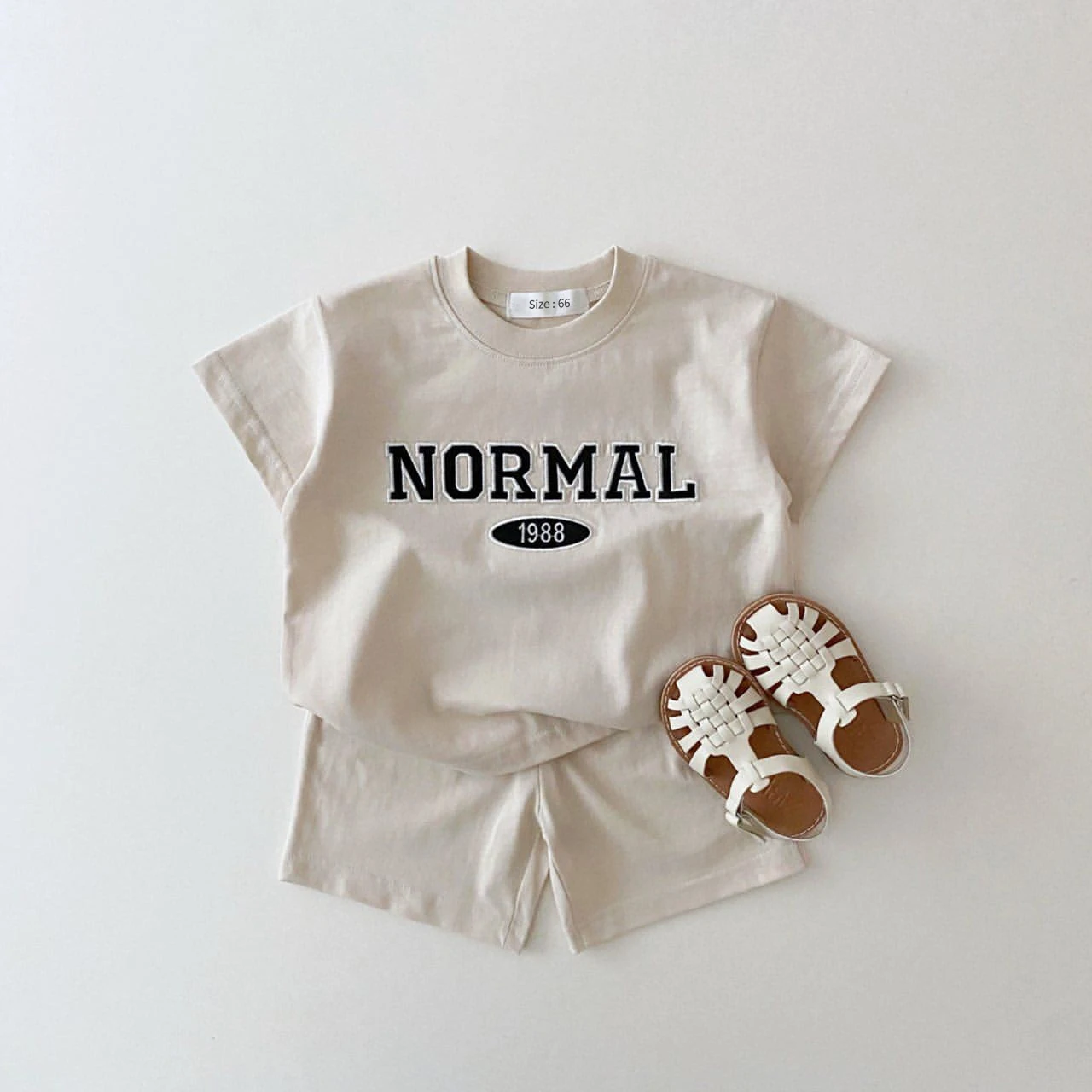 Casual Cartoon Kids Clothing Sets Summer Short Sleeve Letter Embroidery Baby Toddler Clothes Suit