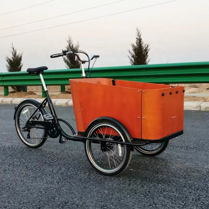 EU warehouse pedal assist cargo bike ebike 6 speed family three-wheeled electric bicycle electric cargo bike 350W