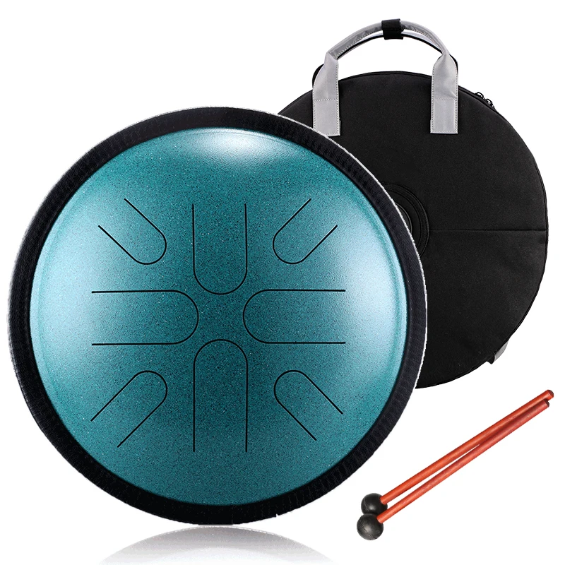 Hluru Tongue Travel Drum 10 Inch 8 Note Handpan Tank Drum Musical Instruments Japanese Mode Steel Drumset TA8