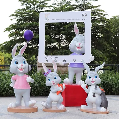 Garden Shopping Mall Outdoor Beauty Chen Decoration Pieces FRP Sculpture Cartoon Cartoon Mascot Character  Fiberglass Sculpture
