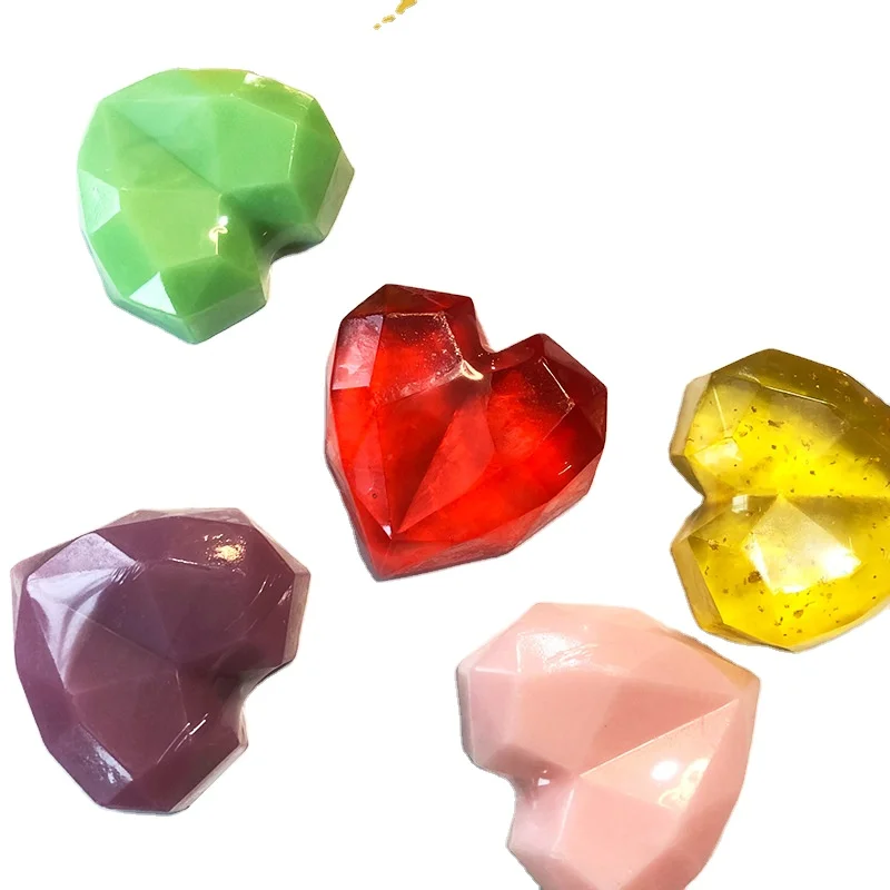 Heart shaped gemstone gold foil soap essential oil Soap  skin care Cleansing soap wholesale