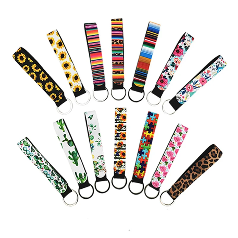 Custom logo Sublimation Chapstick Holder Sublimation Neoprene Keychain sublimation Keychain For Hand Sanitizer