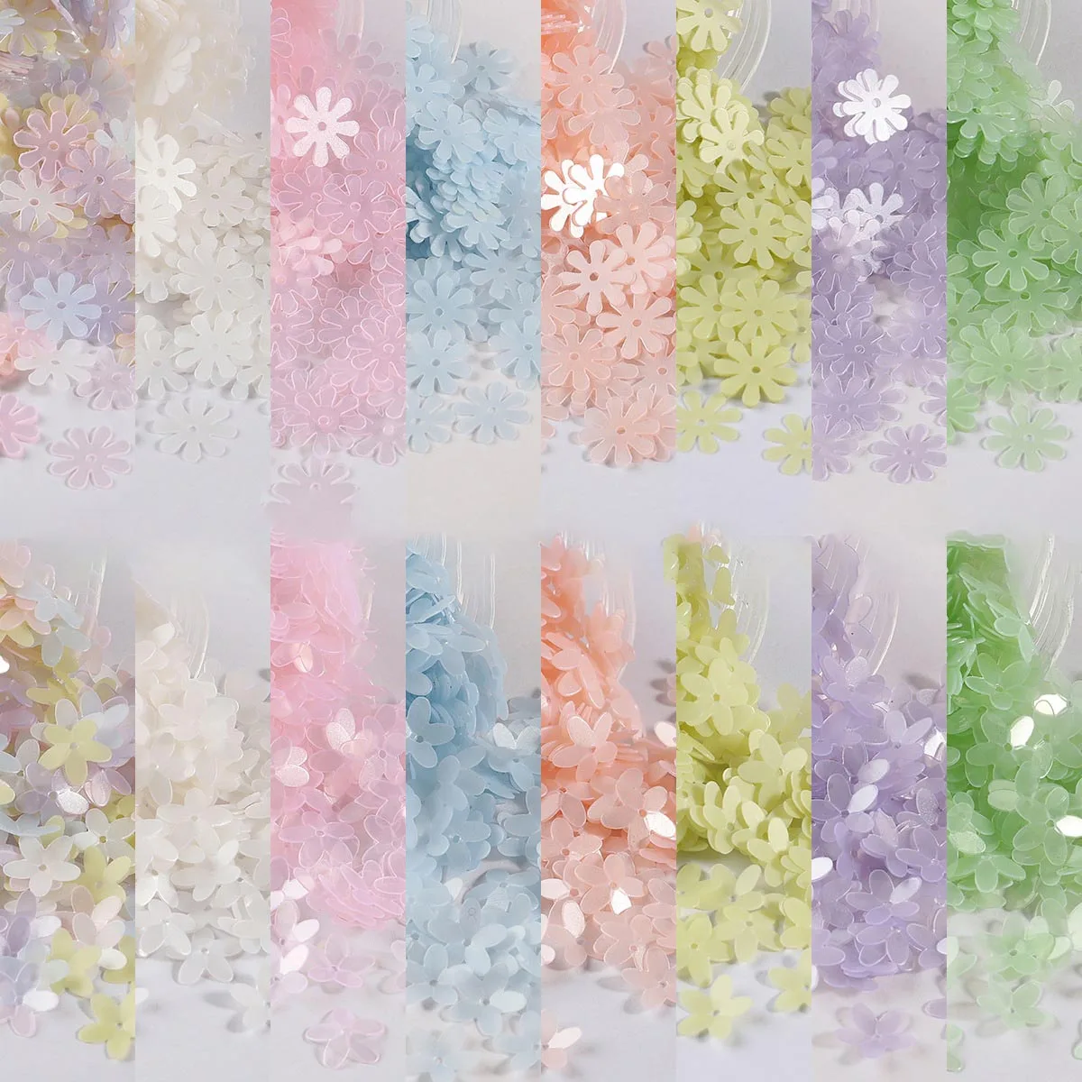 Lan Guang Factory Wholesale Macaron Color Flower Shape Loose Sequins Multi-colored Sequins For DIY Nail Art Garment Decoration