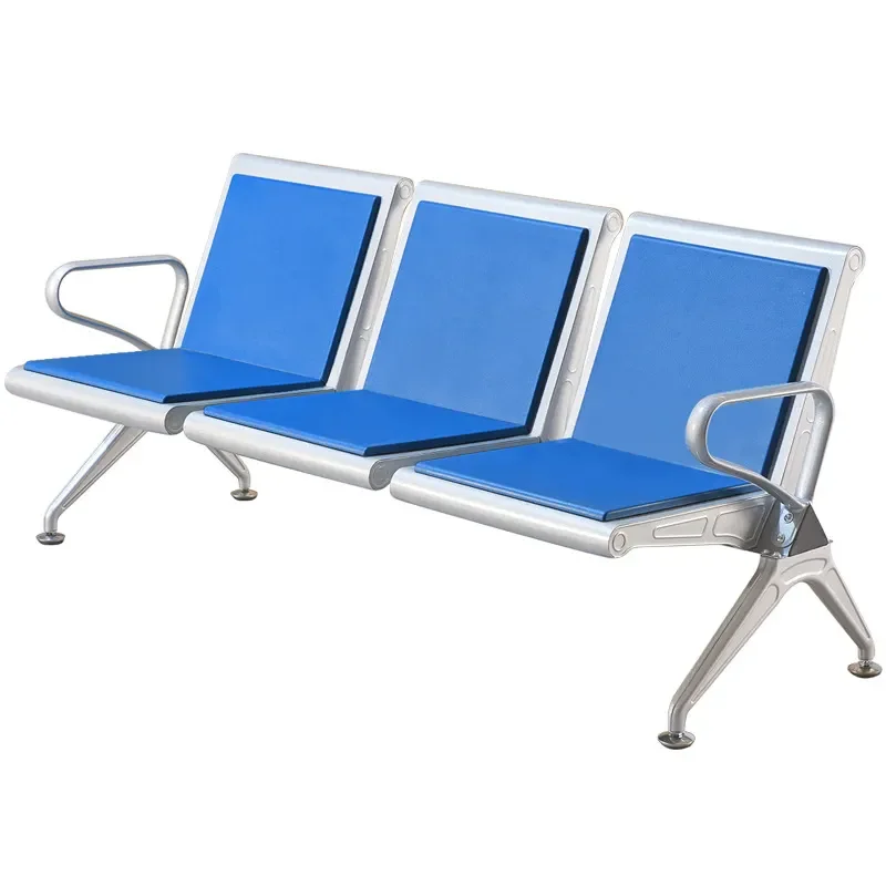 Modern Designed Airport Waiting Chairs with Stainless Steel Armrest Various Colors for Hairdressers Banks Hospitals Parks