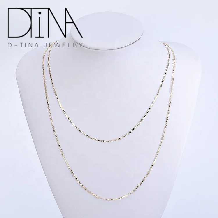 DTINA Hot Sale Gold Plated Necklace 18k Gold Plated 45cm + 60cm Chain