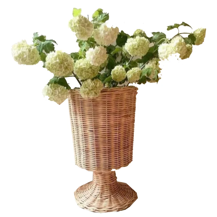 wholesaler  handmade bamboo rattan decorative  home decor  plastic vases vase