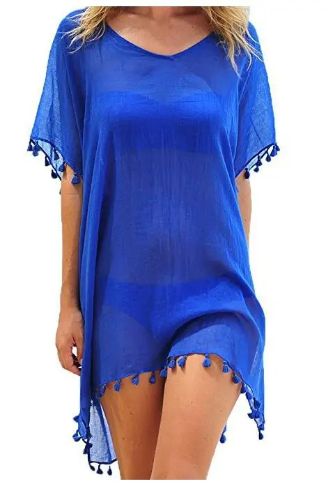 Summer Chiffon Beach Cover Ups Beachwear Bathing Suit Swimsuit Cover Up Swimwear Robe Dress Colorful
