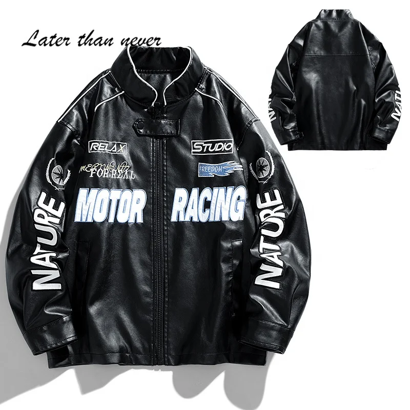 Chenille Embroidery Custom Patches Mens Varsity Jacket College Baseball Jacket Leather Windproof PU Motorcycle Letterman Jacket