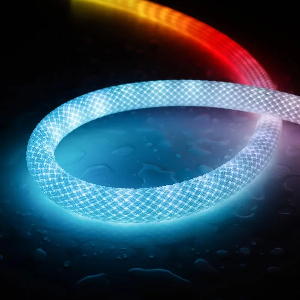 WS2811 WS2812B 360 Degree Round Neon LED Strip 50Leds/m Smart RGB+IC Flexible Silicon Dream Color Rope Light Tape DC5V