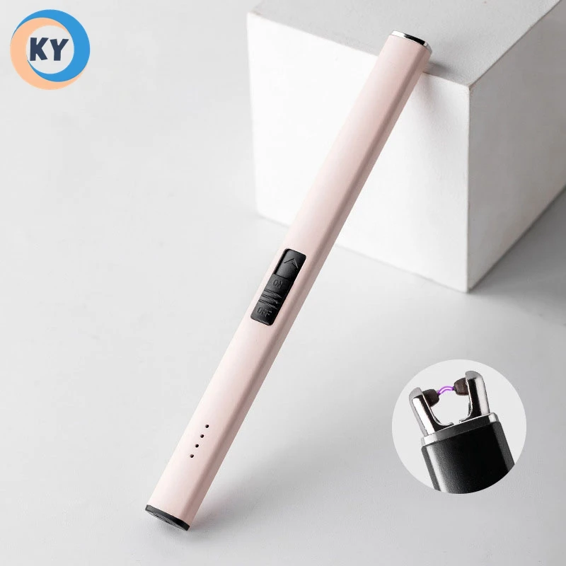 Electric Arc Lighter Battery display Electric USB kitchen Lighter Strong wind resistance Multi colors Lighter