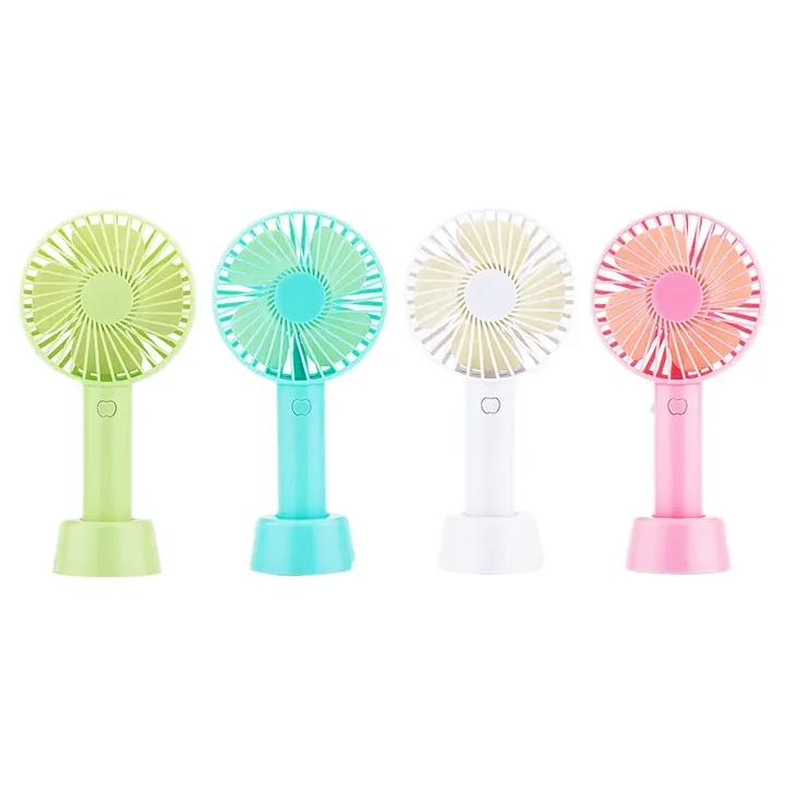 Summer Cooling Mini Fan USB Rechargeable Portable Handheld Fan With Base