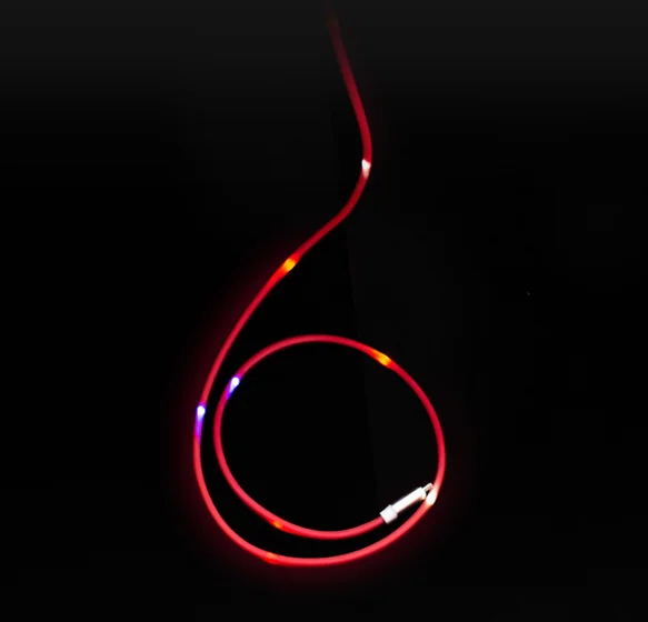 Voice activated LED Glow Flowing usb cable Charger Type c Micro USB for iphone Android Charging Cable mobile phone data cable