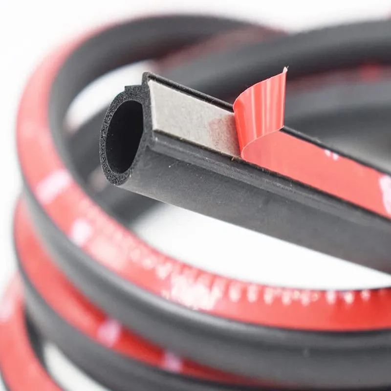 Factory Sealing Strip EPDM Black Rubber Strip Big D With 3M Adhesive For Auto Soundproof 14*12mm Guiding Gutter