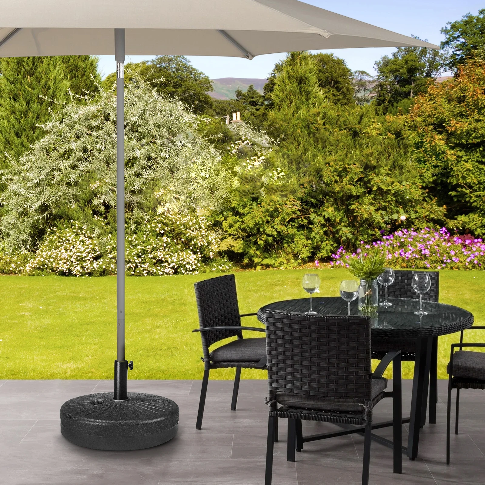 Top Green High Quality and Good Price Patio Round Magnetic Base Sun Umbrella Base for Garden Outdoor Umbrella Parasol Other Pole