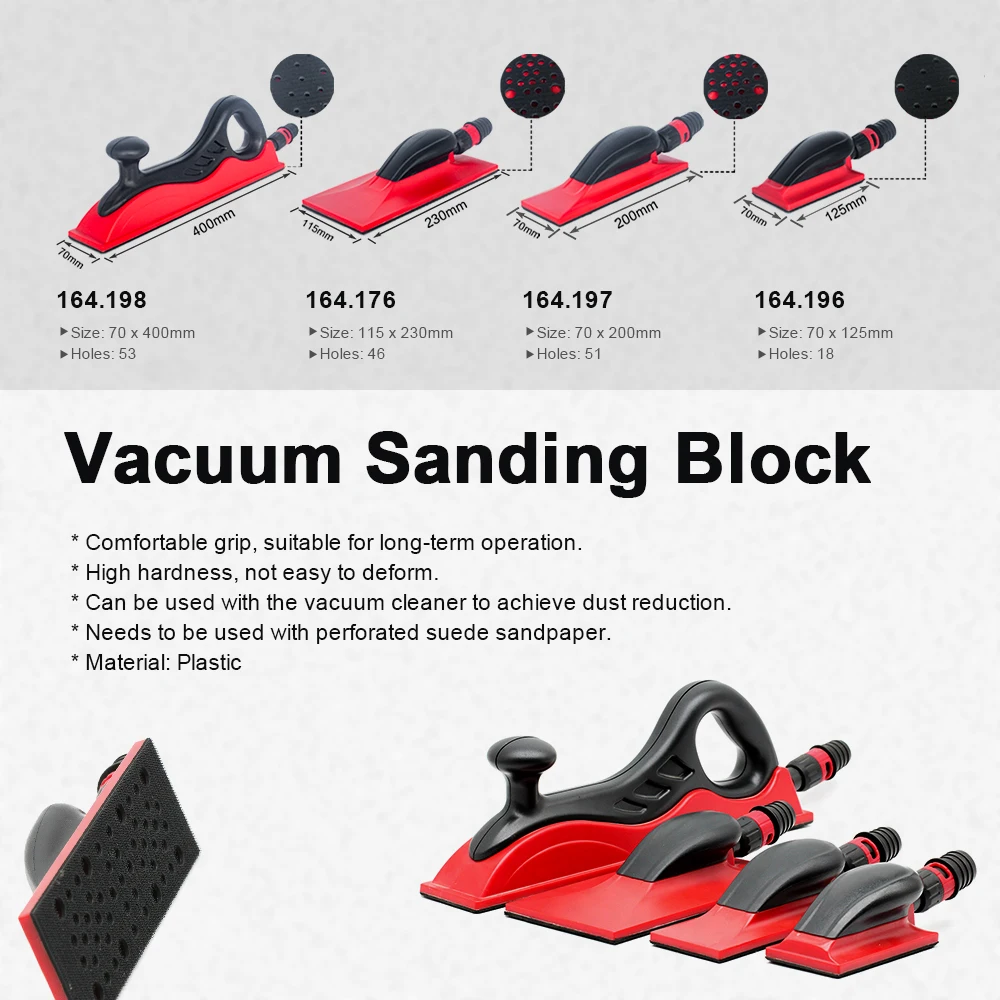 Auto Body Sanding Block Dust Free Hand Sanding Block Hand Tool Vacuum Sanding Block for Car Paint