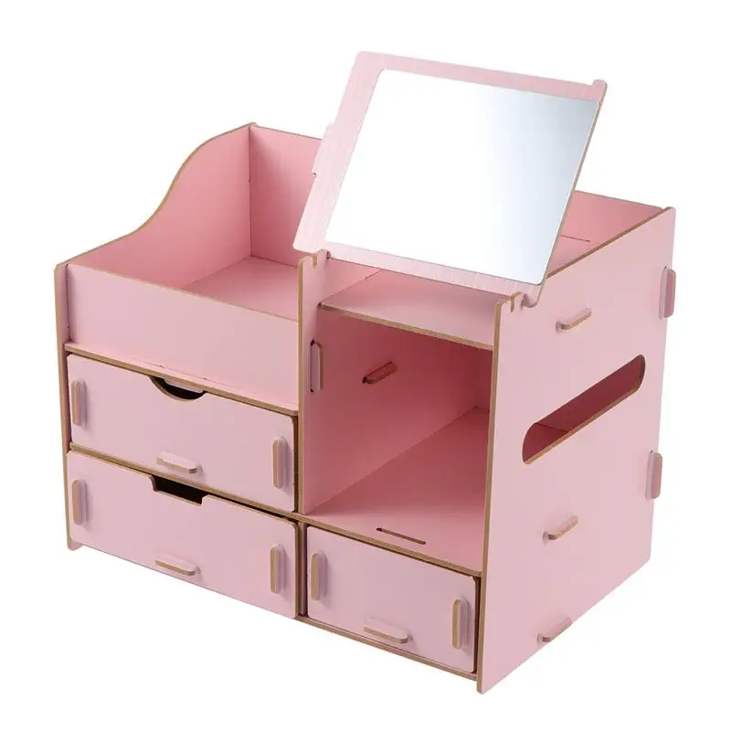 Wholesale Modern Pretty Led Mirror Makeup  Storage Box  Makeup Organizer