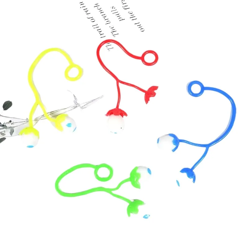 2020 Amazon Hot Selling TPR small slingshot hands terrorizing children small toys Halloween eyeballs Forf 32mm capsule