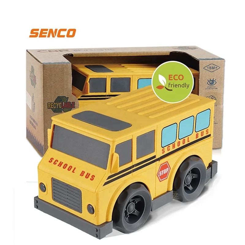learning toy pull back track car toddlers simulate toy school bus with light and music