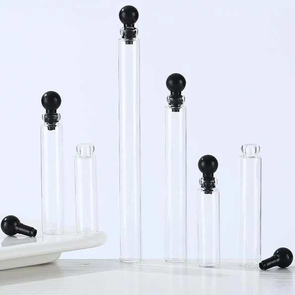 1ml 1.5ml 2ml 3ml 4ml 5ml test tube Small Sample Vials Perfume Bottle with ball/ponytail rubber plug