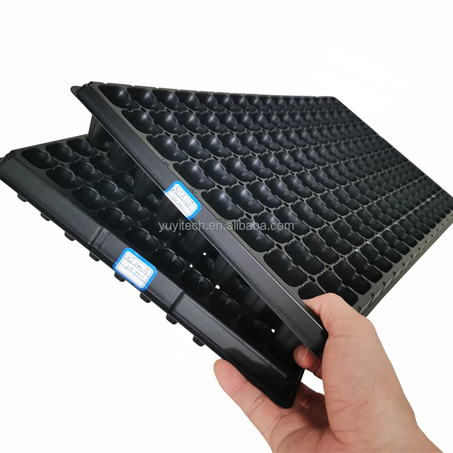 Nursery 15 21 32 50 72 98 128 162 200 288 Cell Black PS Plastic Microgreens Seed Planting Growing Seedling Starting Trays