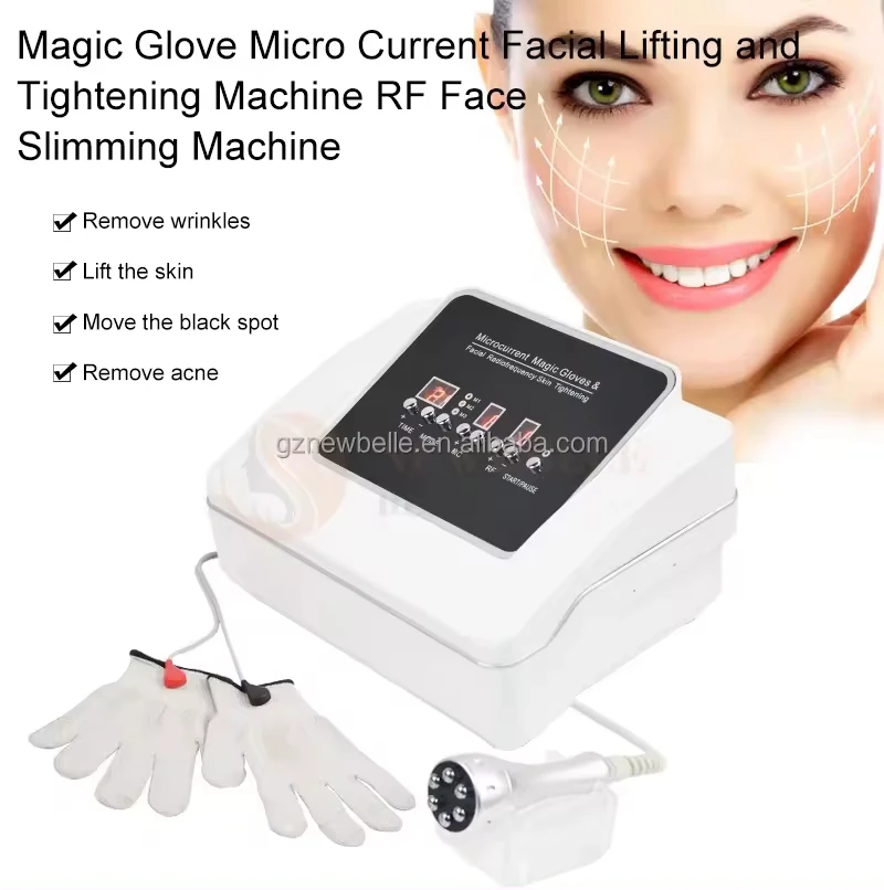 microcurrent facial toning device guantes masajeadores elettro stimolazione viso guanto massage skin care face lift machine