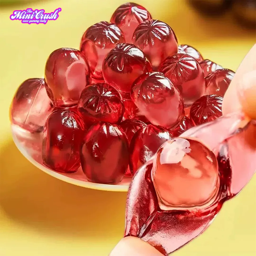 Wholesale 3D Peeling Fudge 50% Juice Gummies Peeling Sugar Grape Peeled Gummy Candy Snacks
