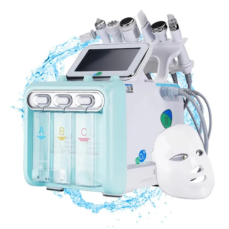 7 In 1 Small Bubble Deep Pore Clean Facial Cleansing H2 O2 Hydra Dermabrasion Peeling Beauty Machine Oxygen Jet Equipment