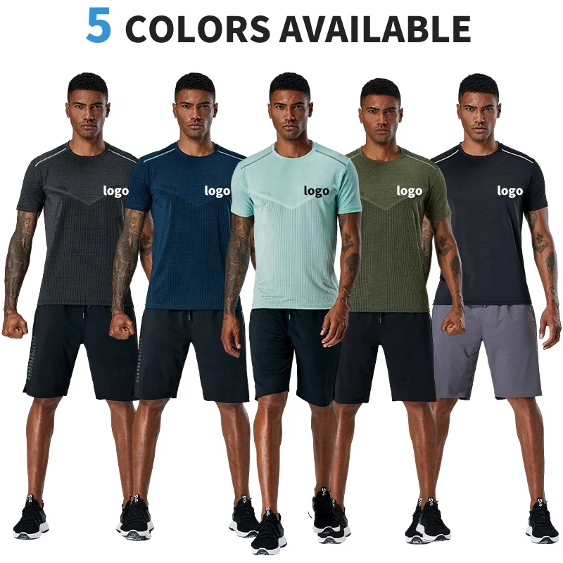 Men Gym T Shirt Quick Dry Running Compression Fitness Shirt Male Gym Workout tights Short Sleeve Summer Sports T-shirt A19