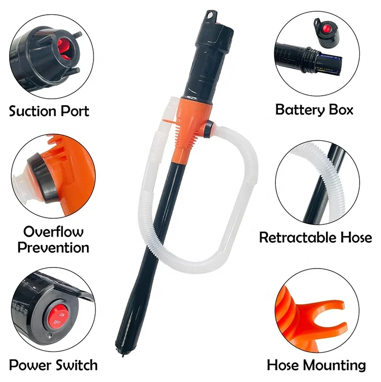 Plastic Siphon Liquid Extractor Pump Battery Operated Cordless Electric Liquid Transfer Pump for Water Oil
