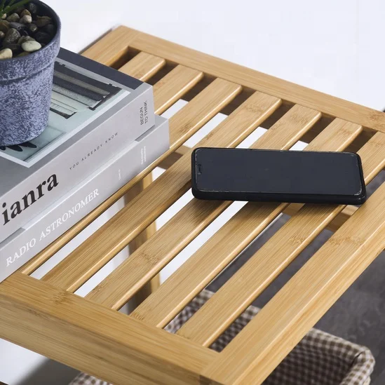 Wooden Bathroom Bench Waterproof for Spa Garden Living Room Shower Seat for Elderly Indoor Bamboo Step Stool